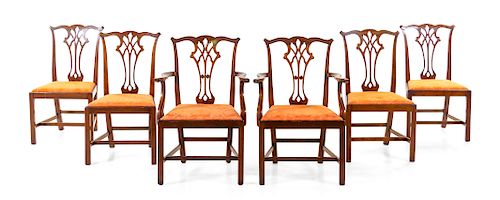 A Set of Six George III Style Mahogany Dining Chairs