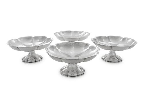 A Set of Four American Silver Compotes