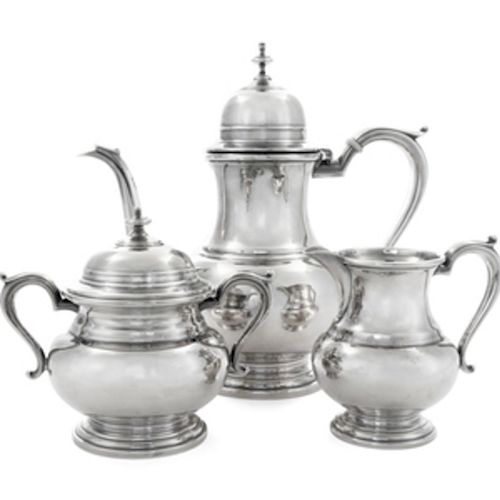 A Silver Three-Piece Tea Service