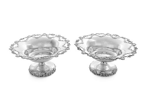 A Pair of American Silver Compotes