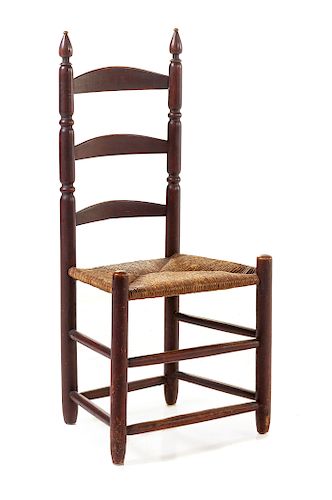 A Primitive Style Ladder Back Side Chair