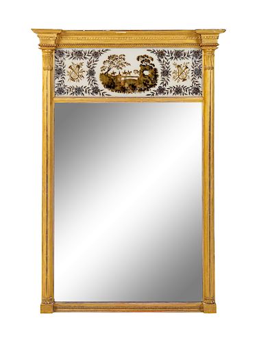 A Federal Giltwood and Églomisé Mirror