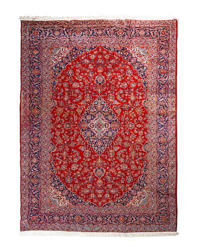 A Tabriz Wool and Silk Rug