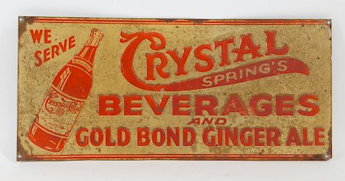 Embossed Crystal Spring's Beverages Tin Sign