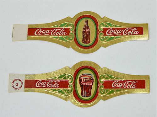 2PC 1933 Coca-Cola Advertisement Paper Cigar Bands