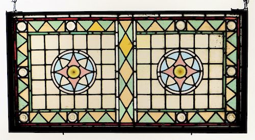 C.1820 American Leaded Stained Glass Window