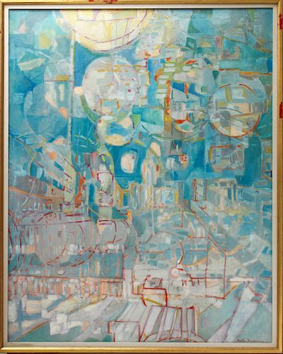 Anita Dammin Abstract Geometric Oil on Canvas