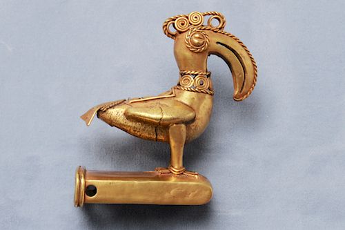 Pre-Columbian Gold Sinu Tumbaga Bird Finial