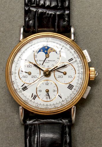 Baum & Mercier 18K Gold Two-Tone Chronograph Watch
