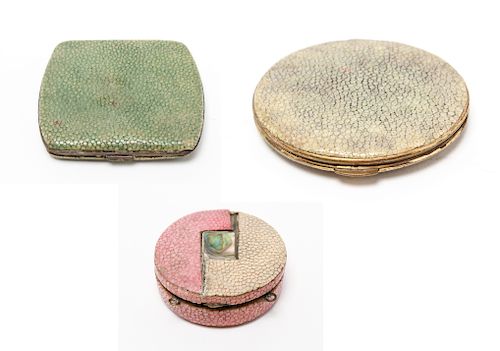 Shagreen Compact Cases, Group of 3