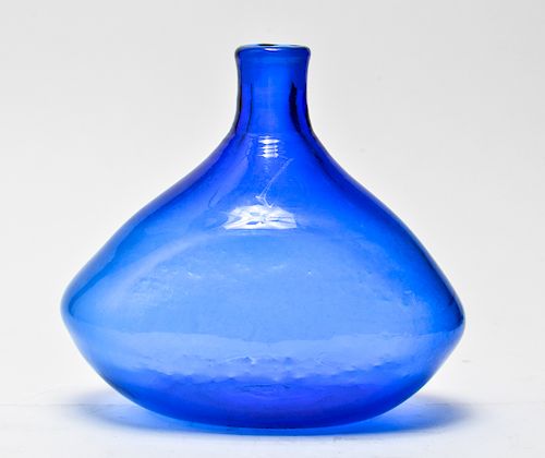 Blenko Mid-Century Modern Blue Art Glass Vase