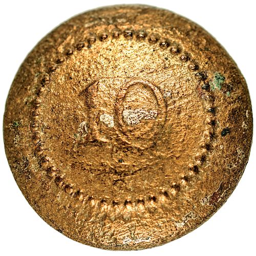 c 1780 Revolutionary War Era Historic British 10th Regiment of Foot Brass Button