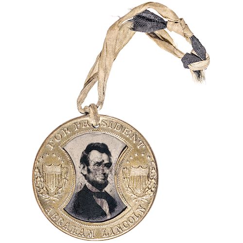 1864 Abraham Lincoln/Andrew Johnson Presidential Campaign Medal, GAULT Ferrotype