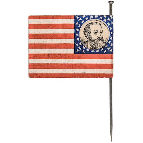 1888 Presidential Campaign Benjamin Harrison + Levi P. Morton Parade Flag