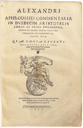 Alexander of Aphrodisias (fl. AD 200) Commentaria in Duodecim Aristotelis Libros de Prima Philosophia.
