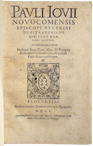 Giovio, Paulo (1483-1552) Episcopi Nucerini de Vita Leonis Decimi Pont. Max. Libri Quatuor.