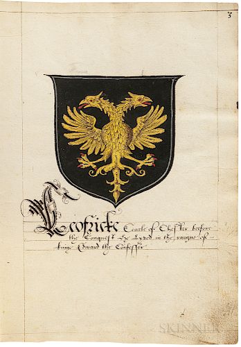 Heraldic Manuscript, Illuminated, England, Late 16th Century.