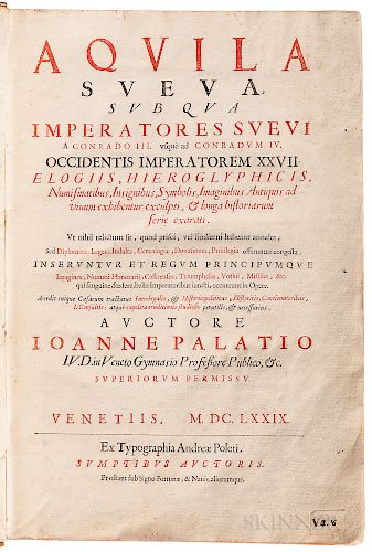 Palazzi, Giovanni (1646-1703) Aquila Sueva, sub qua Imperatores Suevi a Conrado III. usque ad Conradum IV.