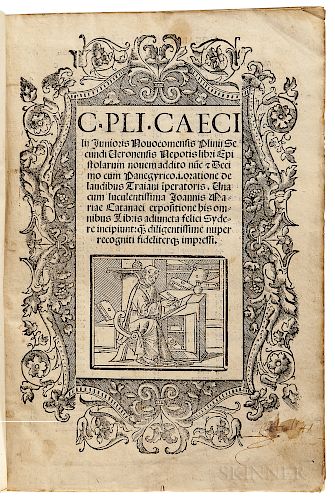 Pliny the Younger, aka Plinius Caecilius Secundus (61-c. 113) Epistolarum Novem Addito nu[n]c et Decimo cum Panegyrico.