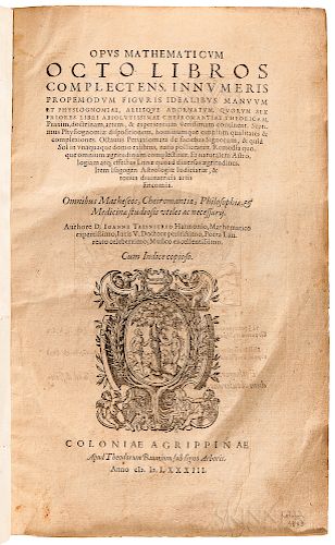 Taisnier, Jean (1509-1562) Opus Mathematicum Octo Libros Complectens.