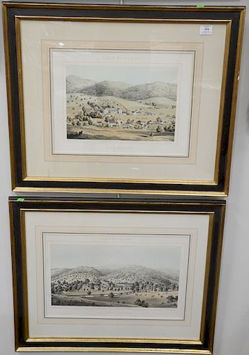 Edward Beyer (1820-1865) three colored lithographs from The Album of Virginia published in 1858, Warm Springs, sight size 13" x 17",...