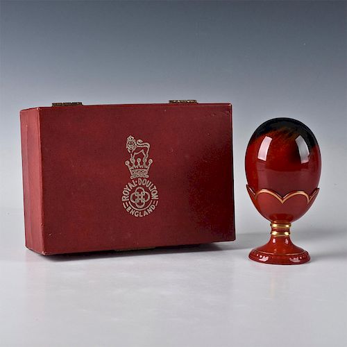 ROYAL DOULTON FLAMBE, EGG WITH STAND