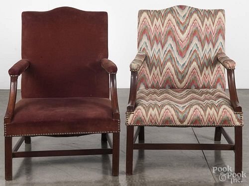 Two George III mahogany open armchair, early 19th c.