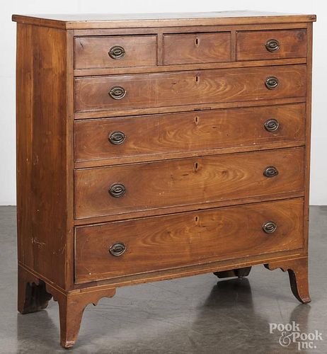 Federal walnut chest of drawers, early 19th c., 44 1/4'' h., 40'' w.