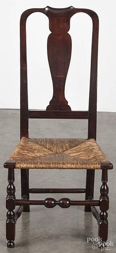 New England Queen Anne maple dining chair, mid 18th c.