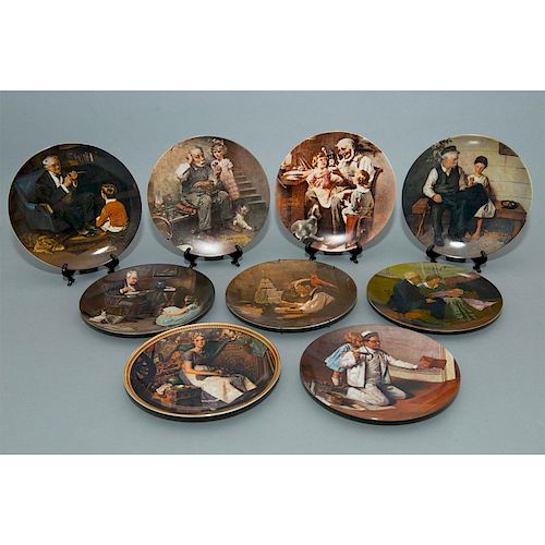 KNOWLES SET OF 9 NORMAN ROCKWELL COLLECTOR PLATES
