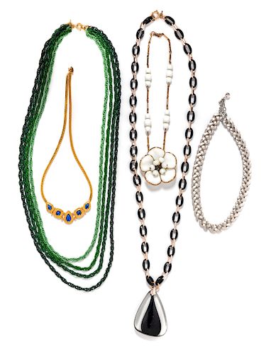 Five Trifari Necklaces, 1980-2000s