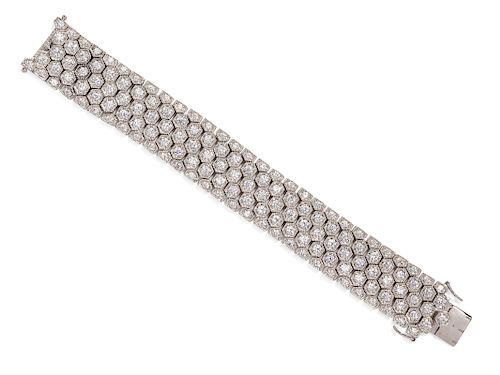 Cubic Zirconia Silver Bracelet, 1980-2000s