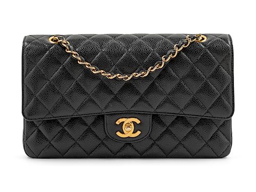 Chanel Black Double Flap Handbag, 2008-2009