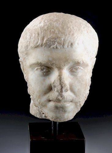 Published & Exhibited Roman Marble Head of Bearded Male