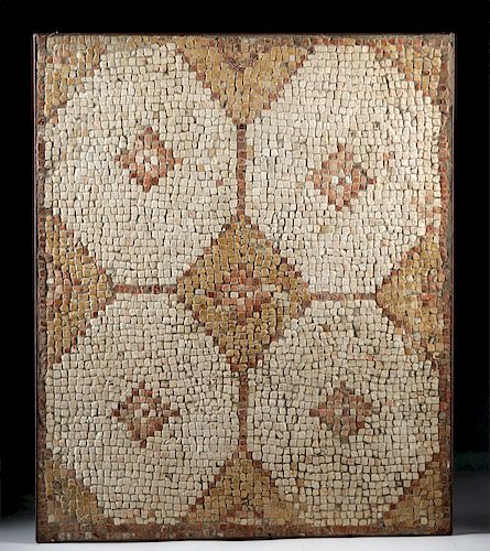 Roman Stone Mosaic with Geometric Design