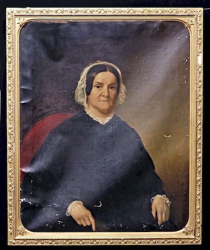 Framed 19th C. American Portrait of a Woman