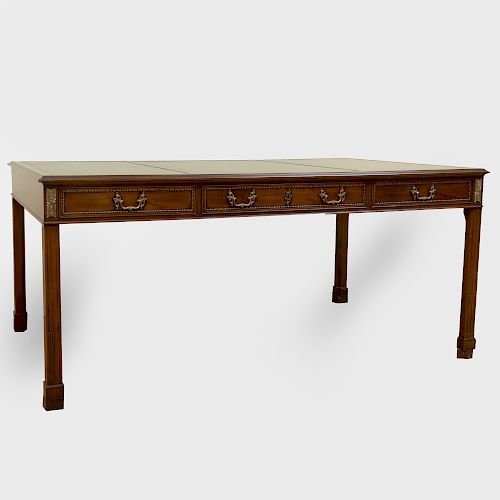 George III Style Partner's Desk, of Recent Manufacture