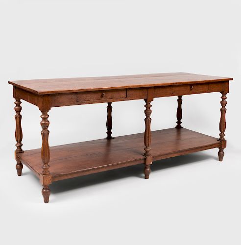 French Provincial Stained Oak Draper's Table
