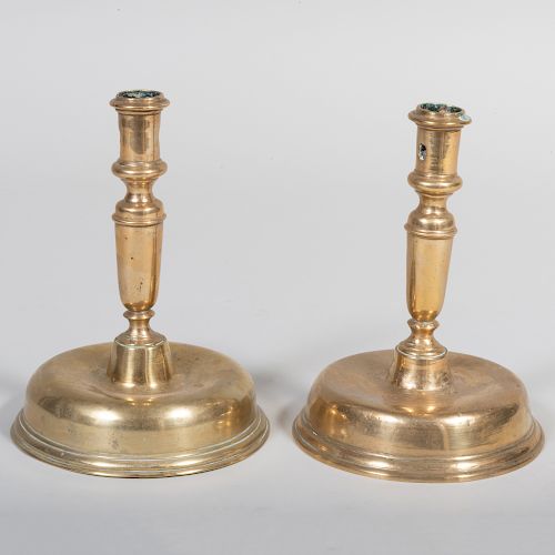 Pair of Continental Brass Candlesticks