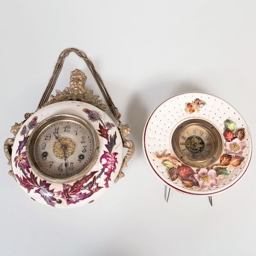 Two D.F. Haynes & Co. Chesapeake Pottery 'Avalon' Clocks