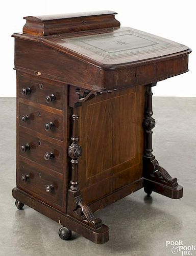 Victorian rosewood Davenport desk, 32 1/2" h., 21 1/4" w.