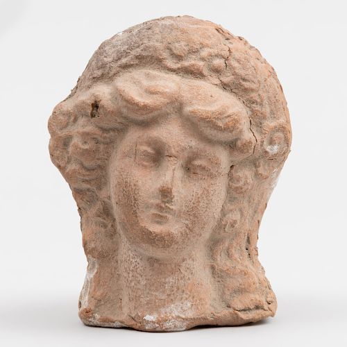 Roman Pottery Bust of a Classical Goddess