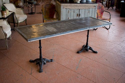 Antique Zinc Top Table