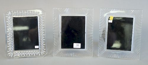 Group of three large Waterford crystal picture frames, 10 1/2" x 8 1/2"