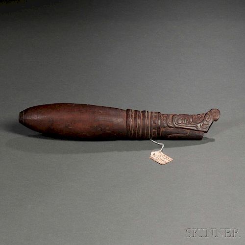 New Guinea Carved Wood Food Pounder