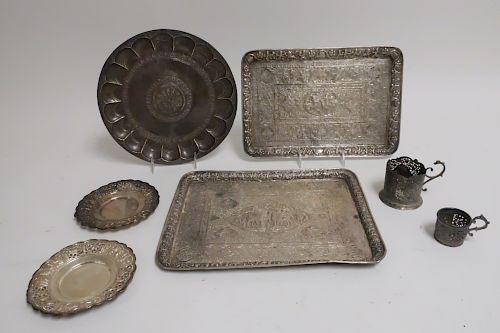Islamic Metal/Silver: Trays Dishes Cups