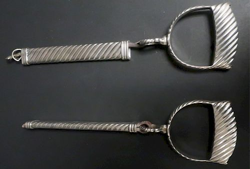 Pair of .800 Silver Stirrups w Silver Strap Guards
