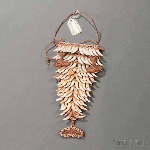New Guinea Fiber and Dog Tooth Chest Ornament