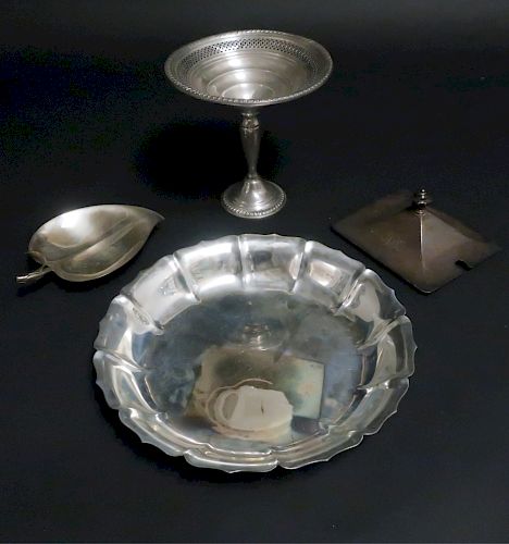 4 Pcs. Sterling: Tiffany Leaf, Large Howard Bowl..