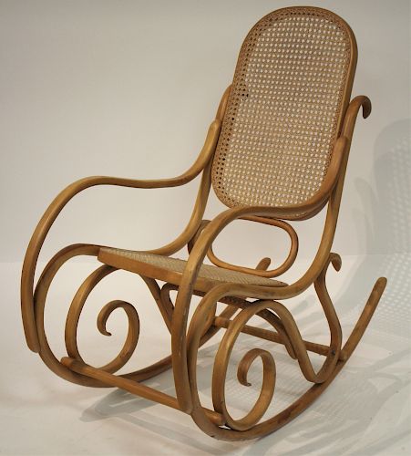 Thonet Style Bentwood and Caned Rocker